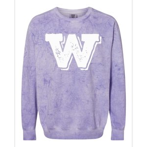 Letter W Capital Alphabet College Varsity Monogram Club Colorblast Crewneck Sweatshirt