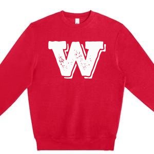 Letter W Capital Alphabet College Varsity Monogram Club Premium Crewneck Sweatshirt