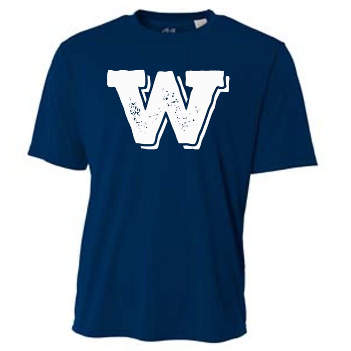 Letter W Capital Alphabet College Varsity Monogram Club Cooling Performance Crew T-Shirt