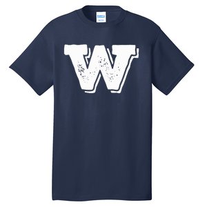 Letter W Capital Alphabet College Varsity Monogram Club Tall T-Shirt