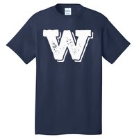 Letter W Capital Alphabet College Varsity Monogram Club Tall T-Shirt