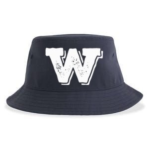 Letter W Capital Alphabet College Varsity Monogram Club Sustainable Bucket Hat