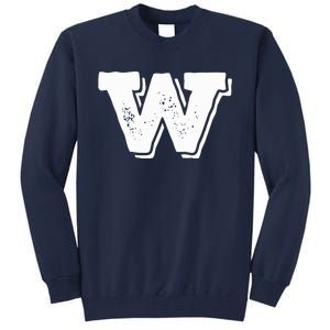 Letter W Capital Alphabet College Varsity Monogram Club Tall Sweatshirt