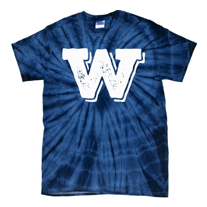 Letter W Capital Alphabet College Varsity Monogram Club Tie-Dye T-Shirt