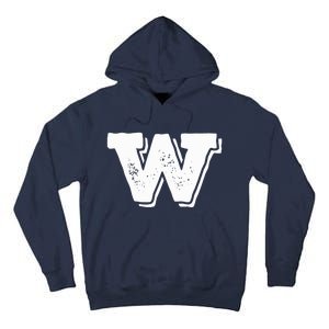 Letter W Capital Alphabet College Varsity Monogram Club Tall Hoodie