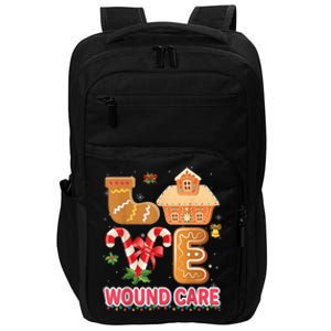 Love Wound Care Nurse Gingerbread Merry Christmas Sweater Impact Tech Backpack