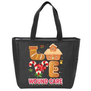 Love Wound Care Nurse Gingerbread Merry Christmas Sweater Zip Tote Bag