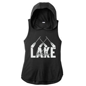 Lake Wife Cute Bachelorette Party Ladies PosiCharge Tri-Blend Wicking Draft Hoodie Tank