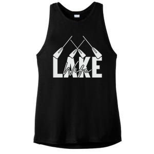 Lake Wife Cute Bachelorette Party Ladies PosiCharge Tri-Blend Wicking Tank