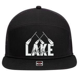 Lake Wife Cute Bachelorette Party 7 Panel Mesh Trucker Snapback Hat