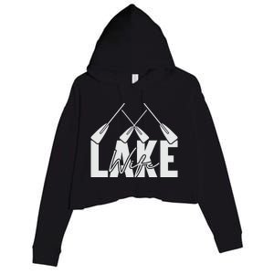 Lake Wife Cute Bachelorette Party Crop Fleece Hoodie