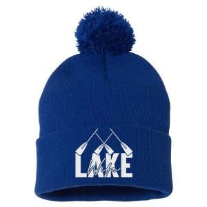 Lake Wife Cute Bachelorette Party Pom Pom 12in Knit Beanie