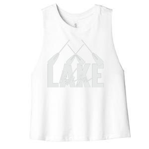 Lake Wife Cute Bachelorette Party Women's Racerback Cropped Tank