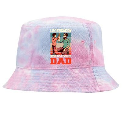 Legendaddy Worlds Coolest Dad Gift Dad And Son Fathers Day Gift Tie-Dyed Bucket Hat