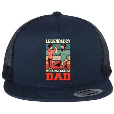 Legendaddy Worlds Coolest Dad Gift Dad And Son Fathers Day Gift Flat Bill Trucker Hat