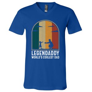 Legendaddy Worlds Coolest Dad Fathers Day Cute Gift V-Neck T-Shirt