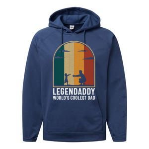 Legendaddy Worlds Coolest Dad Fathers Day Cute Gift Performance Fleece Hoodie