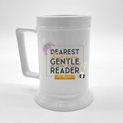 Lady Whistledown Dearest Gentle Reader Quote Beer Stein