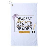 Lady Whistledown Dearest Gentle Reader Quote Platinum Collection Golf Towel