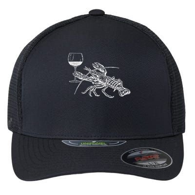 Lobster Wine Drinking Funny Beach Cruise Vacation Gift Flexfit Unipanel Trucker Cap