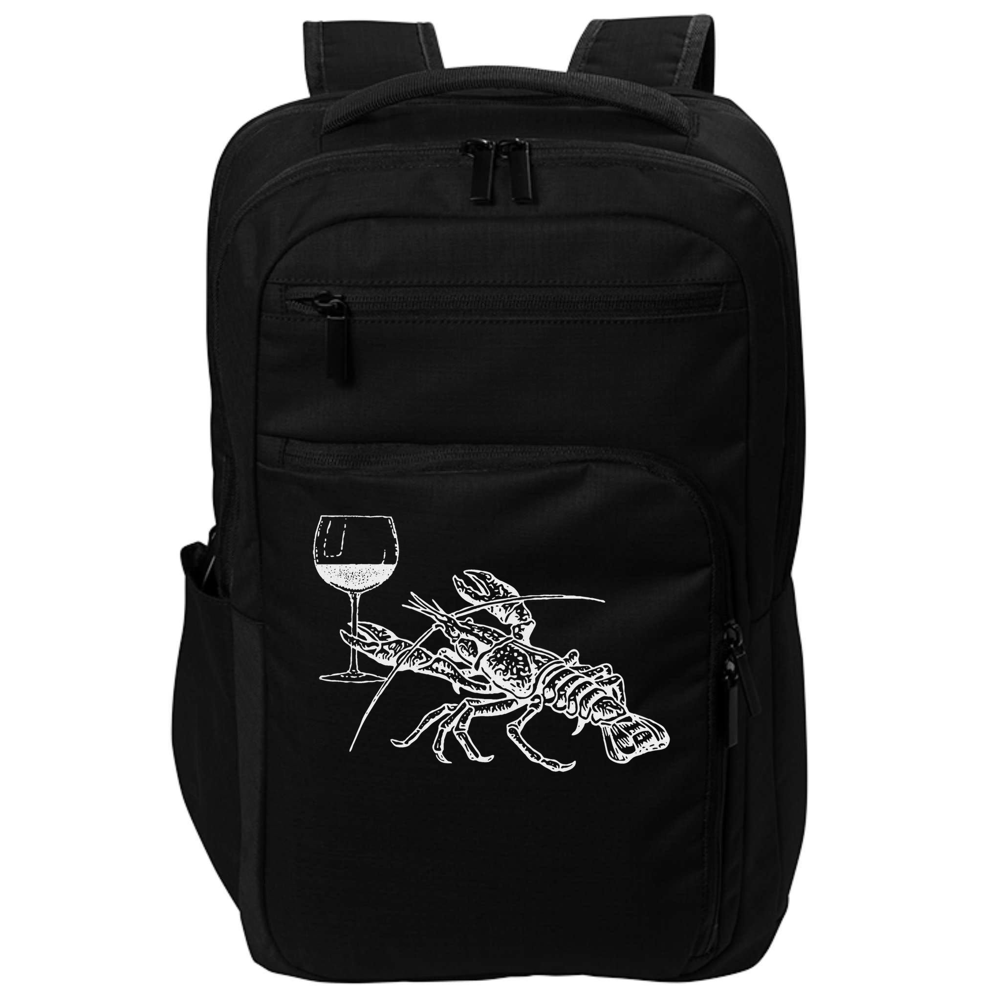 Lobster Wine Drinking Funny Beach Cruise Vacation Gift Impact Tech Backpack