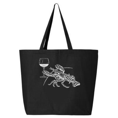 Lobster Wine Drinking Funny Beach Cruise Vacation Gift 25L Jumbo Tote