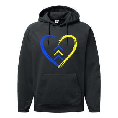 Love World Down Syndrome Awareness Day Love 3 Arrows Performance Fleece Hoodie