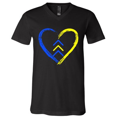 Love World Down Syndrome Awareness Day Love 3 Arrows V-Neck T-Shirt