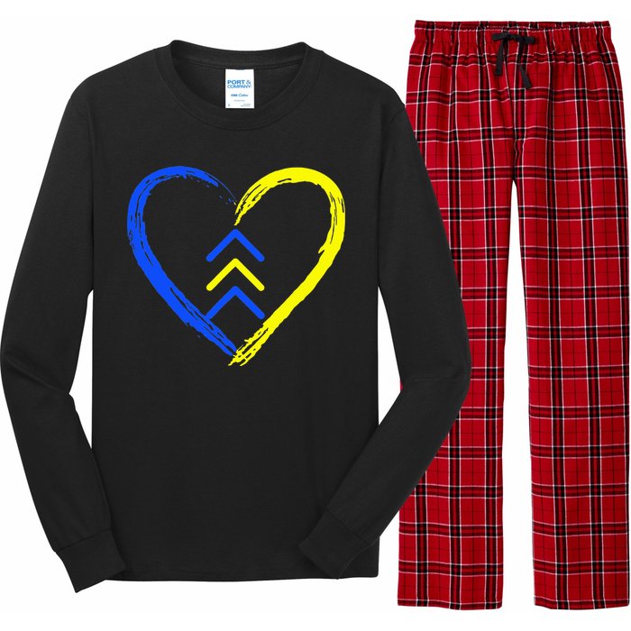 Love World Down Syndrome Awareness Day Love 3 Arrows Long Sleeve Pajama Set