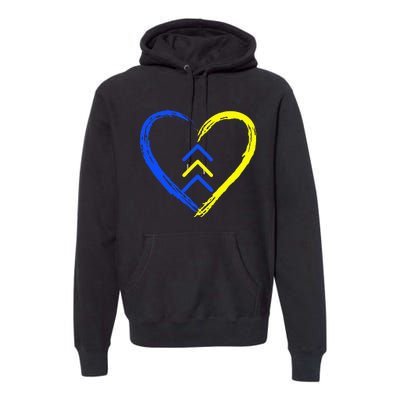 Love World Down Syndrome Awareness Day Love 3 Arrows Premium Hoodie