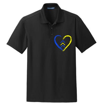 Love World Down Syndrome Awareness Day Love 3 Arrows Dry Zone Grid Polo