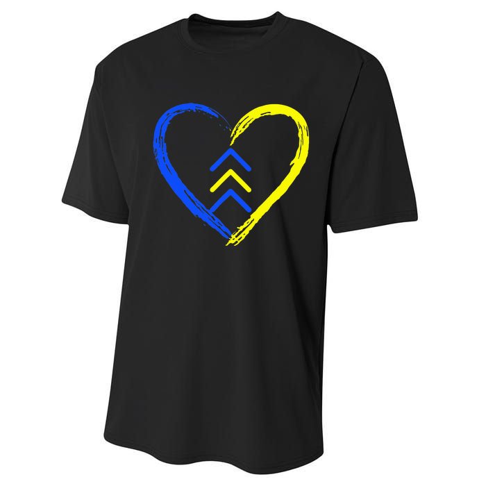 Love World Down Syndrome Awareness Day Love 3 Arrows Performance Sprint T-Shirt