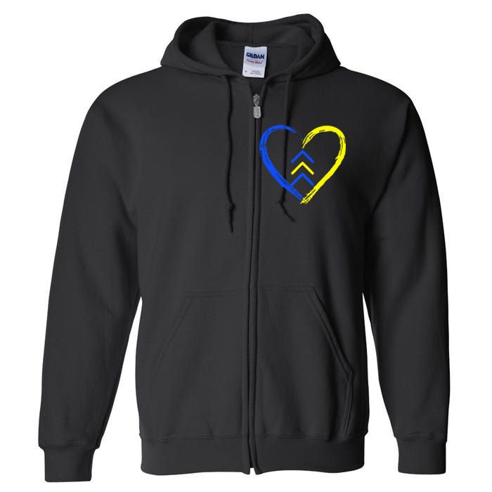 Love World Down Syndrome Awareness Day Love 3 Arrows Full Zip Hoodie