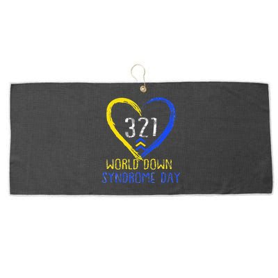 Love World Down Syndrome Awareness Day Love Large Microfiber Waffle Golf Towel