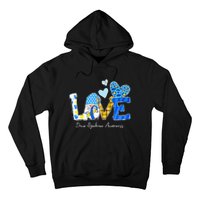 LOVE World Down Syndrome Day Awareness Leopard Gnome Ribbon Hoodie