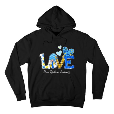 LOVE World Down Syndrome Day Awareness Leopard Gnome Ribbon Hoodie