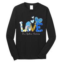 LOVE World Down Syndrome Day Awareness Leopard Gnome Ribbon Long Sleeve Shirt