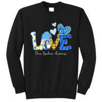 LOVE World Down Syndrome Day Awareness Leopard Gnome Ribbon Sweatshirt