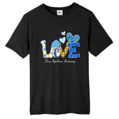 LOVE World Down Syndrome Day Awareness Leopard Gnome Ribbon Tall Fusion ChromaSoft Performance T-Shirt