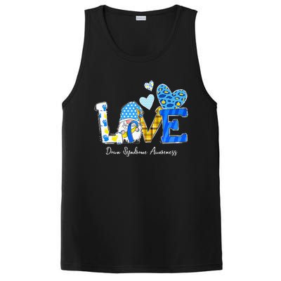 LOVE World Down Syndrome Day Awareness Leopard Gnome Ribbon PosiCharge Competitor Tank