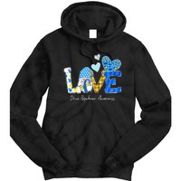 LOVE World Down Syndrome Day Awareness Leopard Gnome Ribbon Tie Dye Hoodie