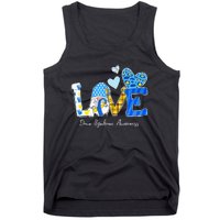 LOVE World Down Syndrome Day Awareness Leopard Gnome Ribbon Tank Top