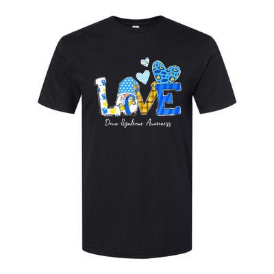 LOVE World Down Syndrome Day Awareness Leopard Gnome Ribbon Softstyle CVC T-Shirt