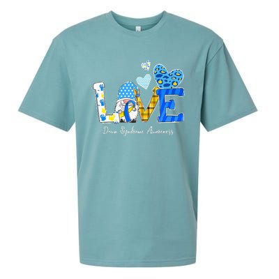 LOVE World Down Syndrome Day Awareness Leopard Gnome Ribbon Sueded Cloud Jersey T-Shirt