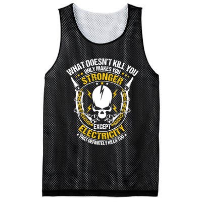 Lineman What Doesn't Kill You Electricity Electrician Mesh Reversible Basketball Jersey Tank