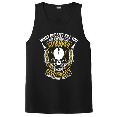 Lineman What Doesn't Kill You Electricity Electrician PosiCharge Competitor Tank