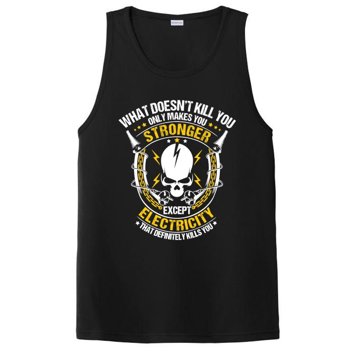 Lineman What Doesn't Kill You Electricity Electrician PosiCharge Competitor Tank