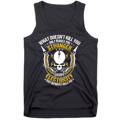 Lineman What Doesn't Kill You Electricity Electrician Tank Top