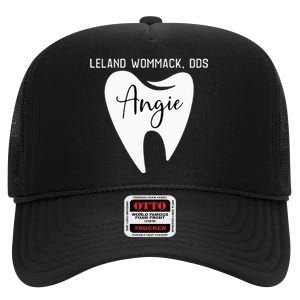 Leland Wommack Dds For Angie Funny Dentist High Crown Mesh Back Trucker Hat