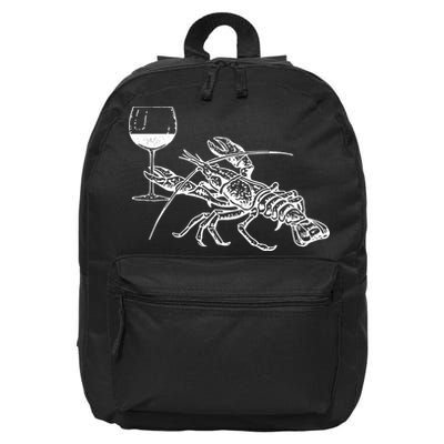 Lobster Wine Drinking Shirts Funny Beach Cruise Vacation Gift 16 in Basic Backpack